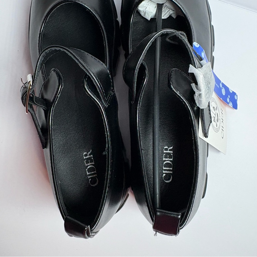 NEW Cider Size 40 US 10 RUN SMALL Black Chunky Platform Mary Jane Heels 90s - Picture 6 of 8